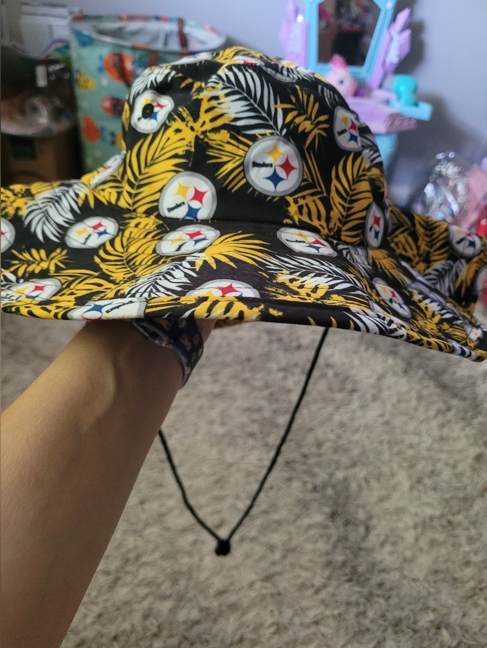 Pittsburgh Steelers Black & Yellow Tropical Bucket Hat